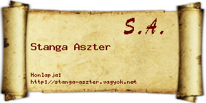Stanga Aszter névjegykártya